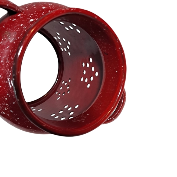 Red Speckled Metal Candle Flame Topper With Handles Camping Outdoor - Picture 8 of 12